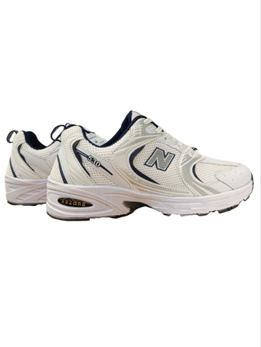 کتونی نیوبالانس ۵۳۰ سفید سرمه ای مردانه و زنانه مناسب پیادهروی و استفاده روزمره