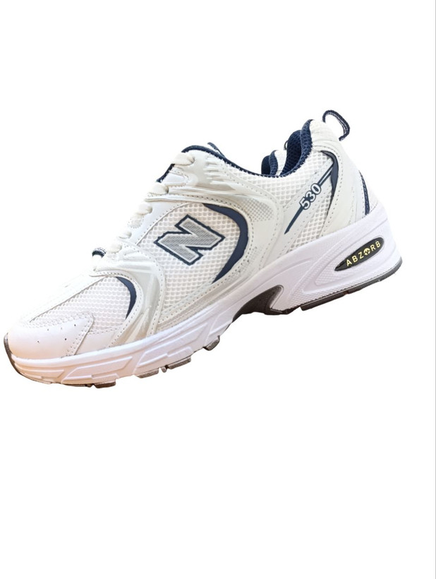 کتونی نیوبالانس ۵۳۰ سفید سرمه ای مردانه و زنانه مناسب پیادهروی و استفاده روزمره